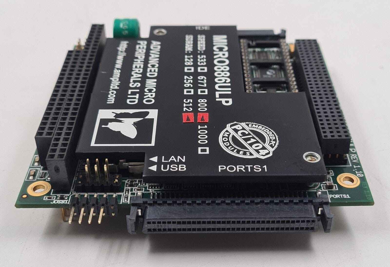 AMP MICRO886ULP ULTRA LOW POWER PC/104 Ethernet Communication Board
