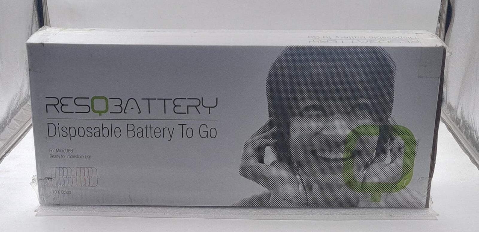 RESQBATTERY Disposable Battery POWER BANK Charger Smartphone Micro-USB 3.9WH 5h