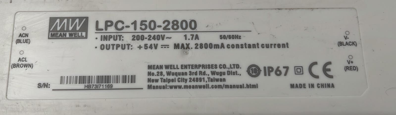 MEAN WELL LPC-150-2800 Switch Power Supply