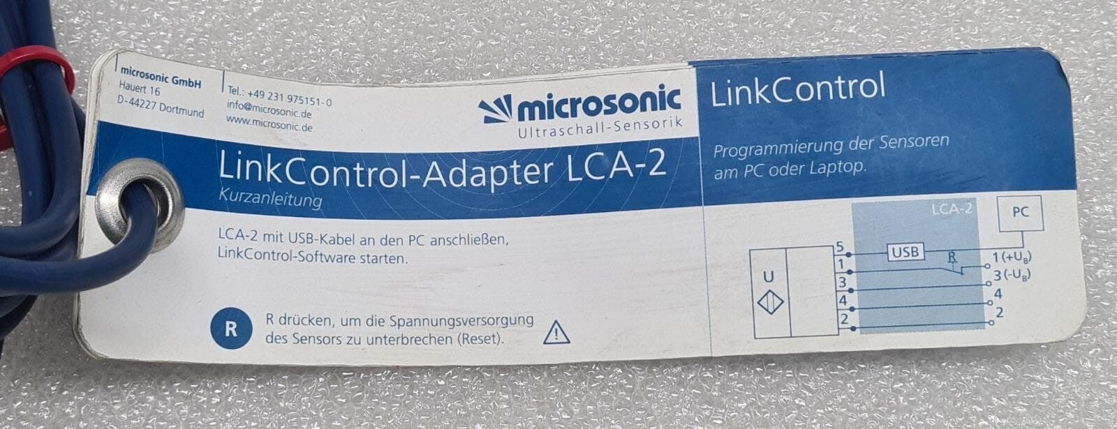Microsonic LCA-2 LinkControl adapter kit for ultrasonic sensor configuration
