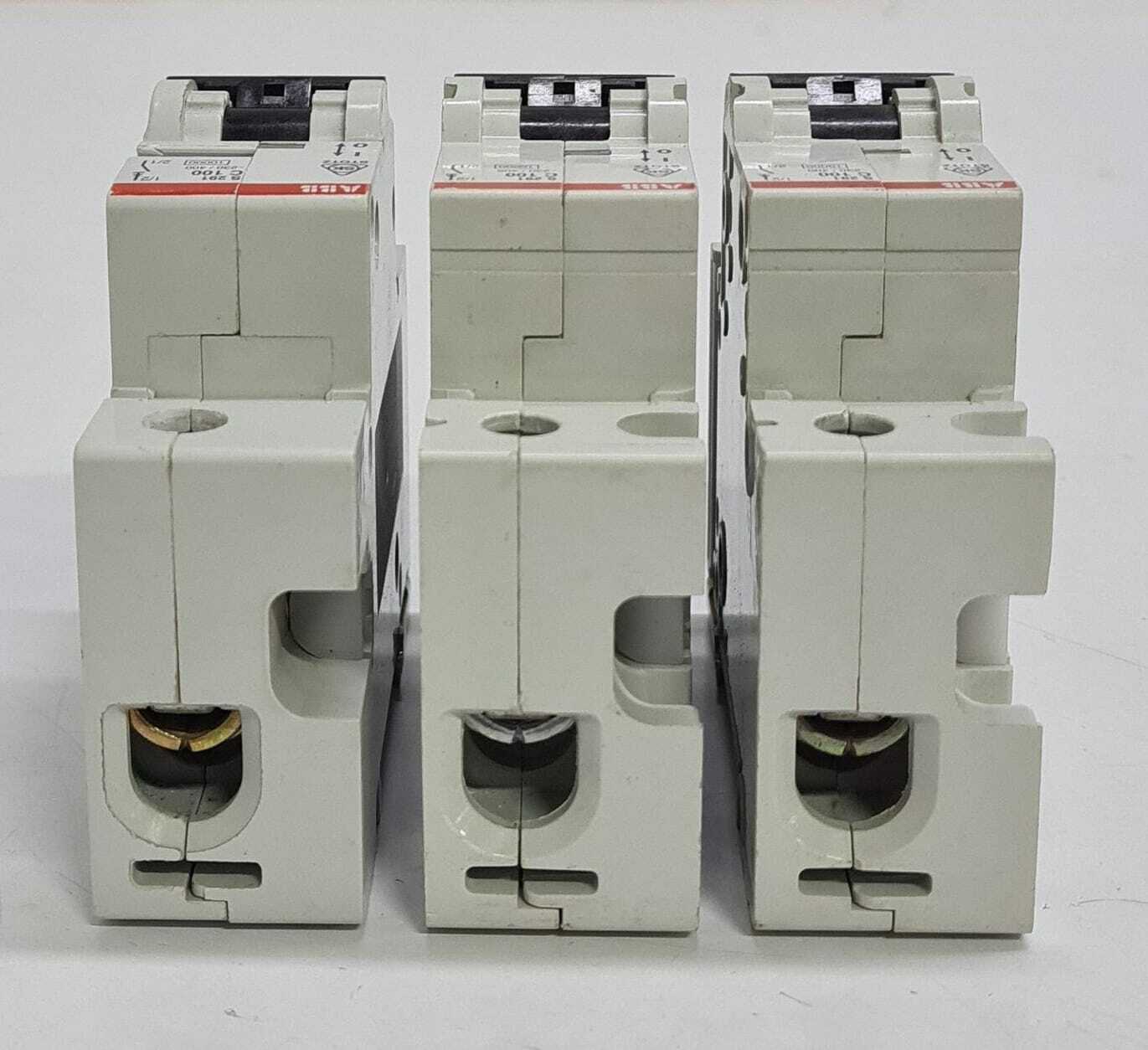 [LOT OF 3] ABB S291 C100 Circuit Breaker 1 Pole LS switch Line Protection