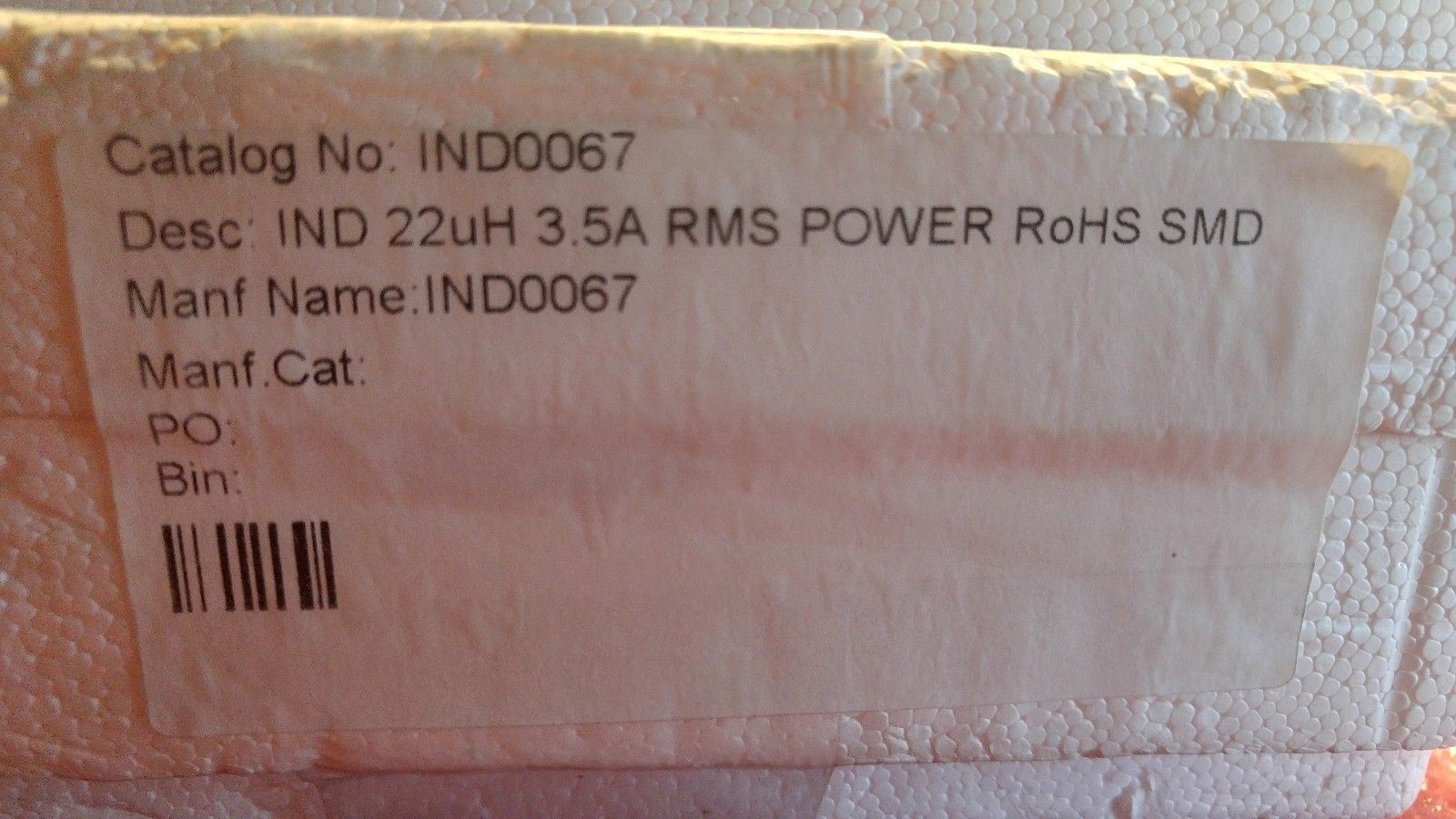 [LOT 46] Payton Group 54569 REV 01 15 Adc 1017 Ind 22uH 3.5A RMS Power SMS