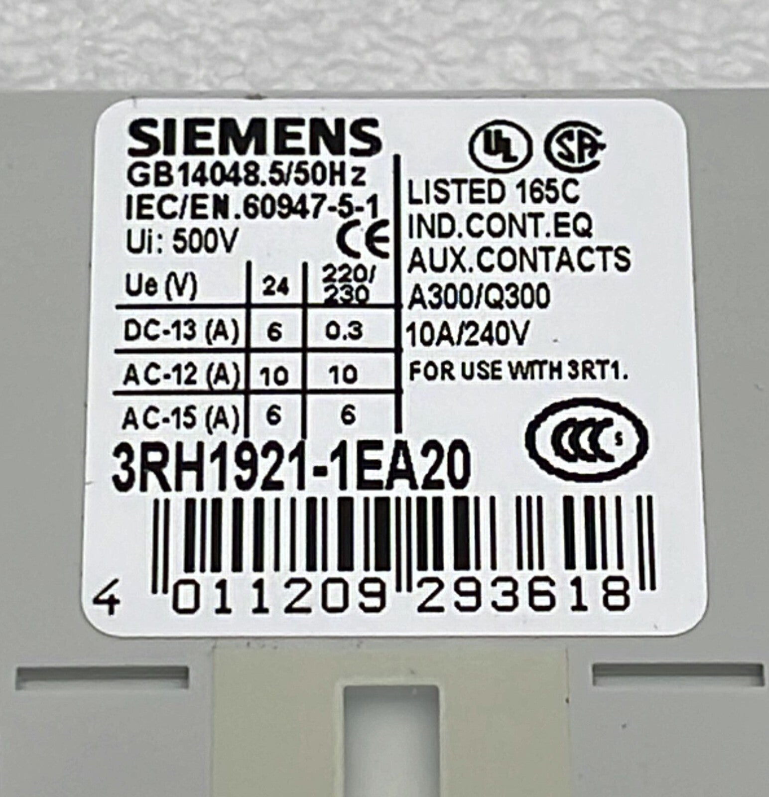 [LOT OF 6] Siemens 3RH1921-1EA20 Auxiliary switch block
