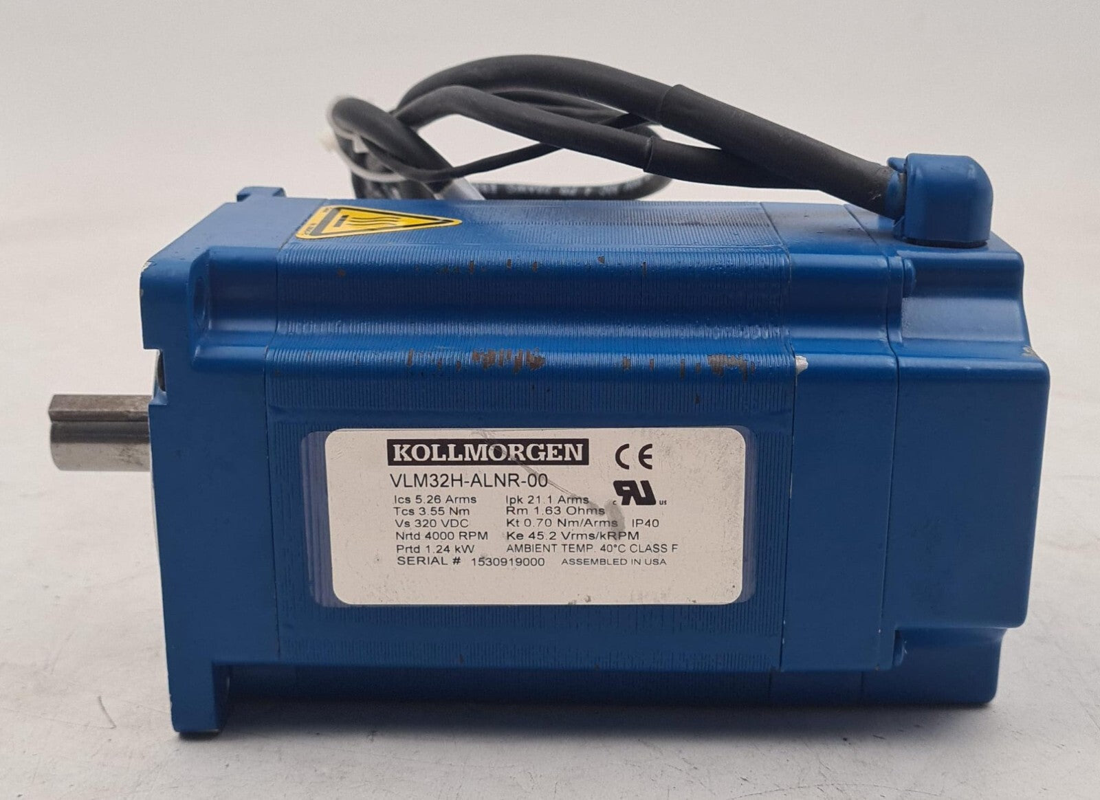 Kollmorgen Brushless Servo Motor VLM32H-ALNR-00 1.24kW 4000Rpm for HP Indigo