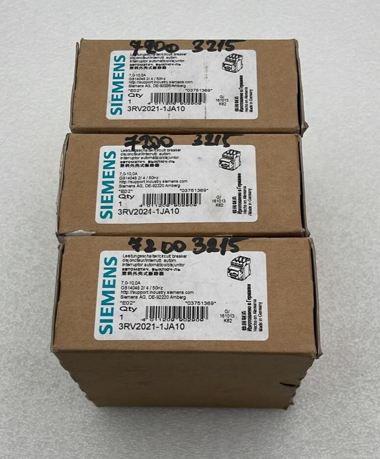[LOT OF 3] NEW**  Siemens 3RV2021-1JA10 Circuit breaker 7-10A