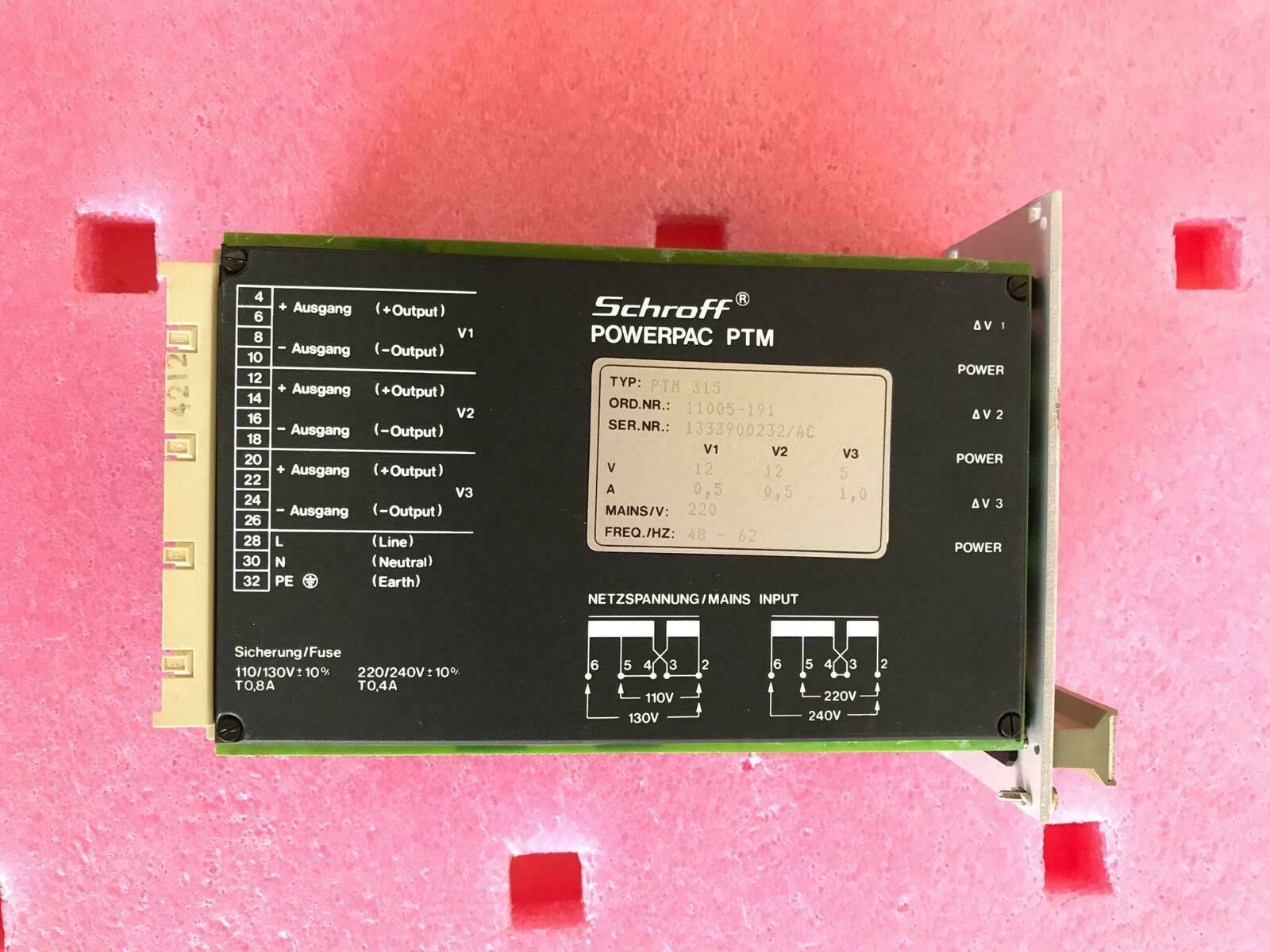 Schroff POWERPACK PTM 315 Power Supply From Varian True Vision