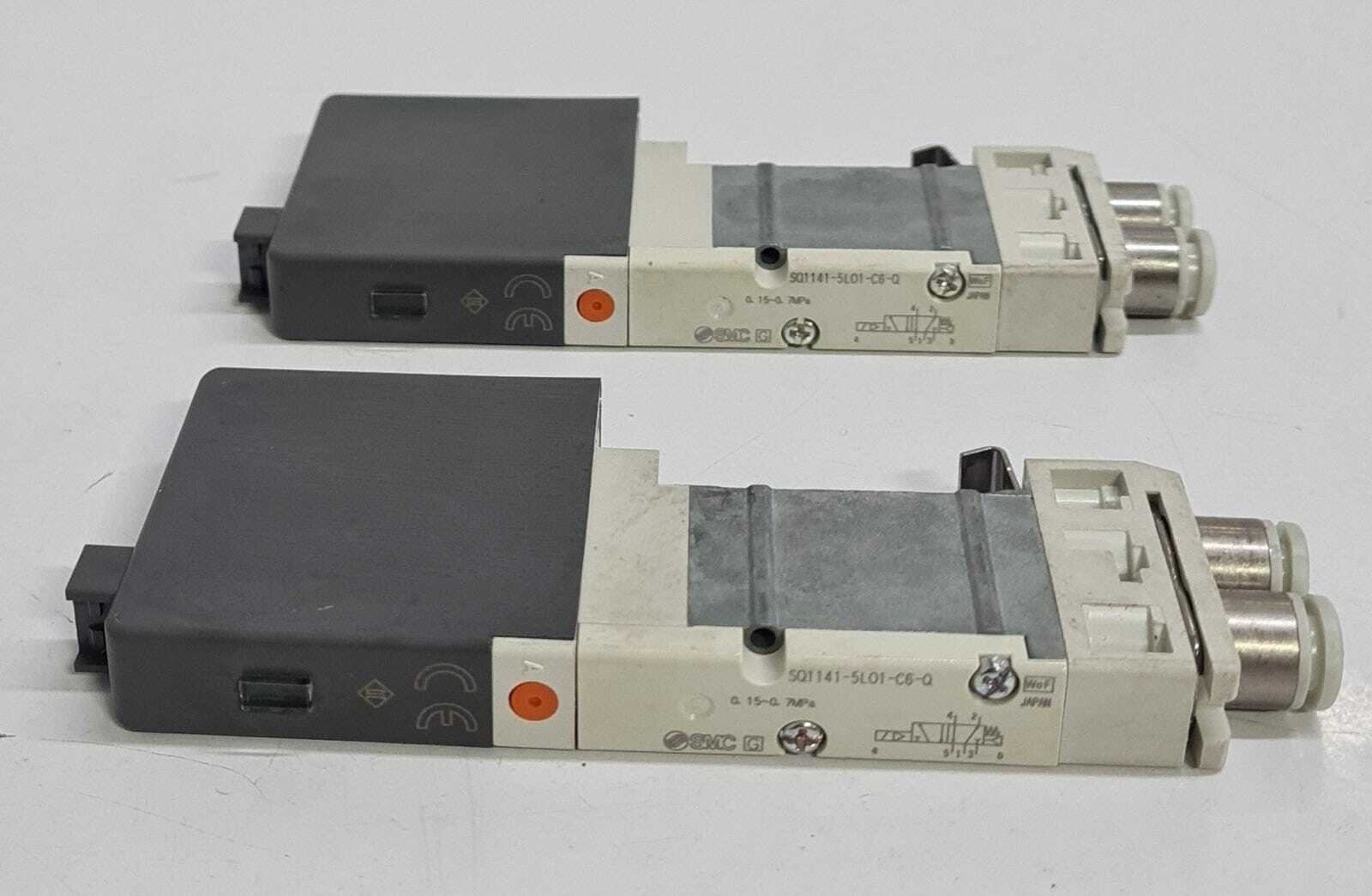 [LOT OF 2] SMC SQ1141R-5LO1-C6-Q PORT PNEUMATIC SOLENOID VALVE