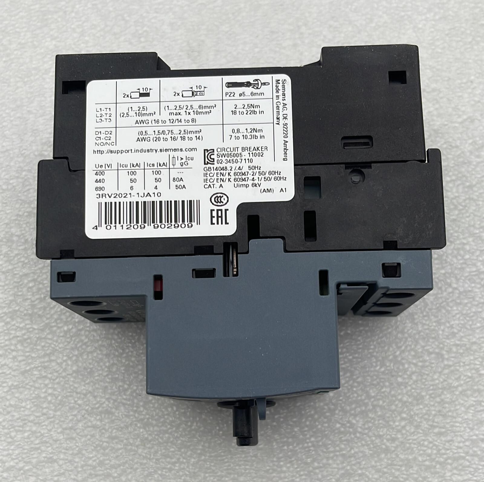 [LOT OF 3] NEW**  Siemens 3RV2021-1JA10 Circuit breaker 7-10A