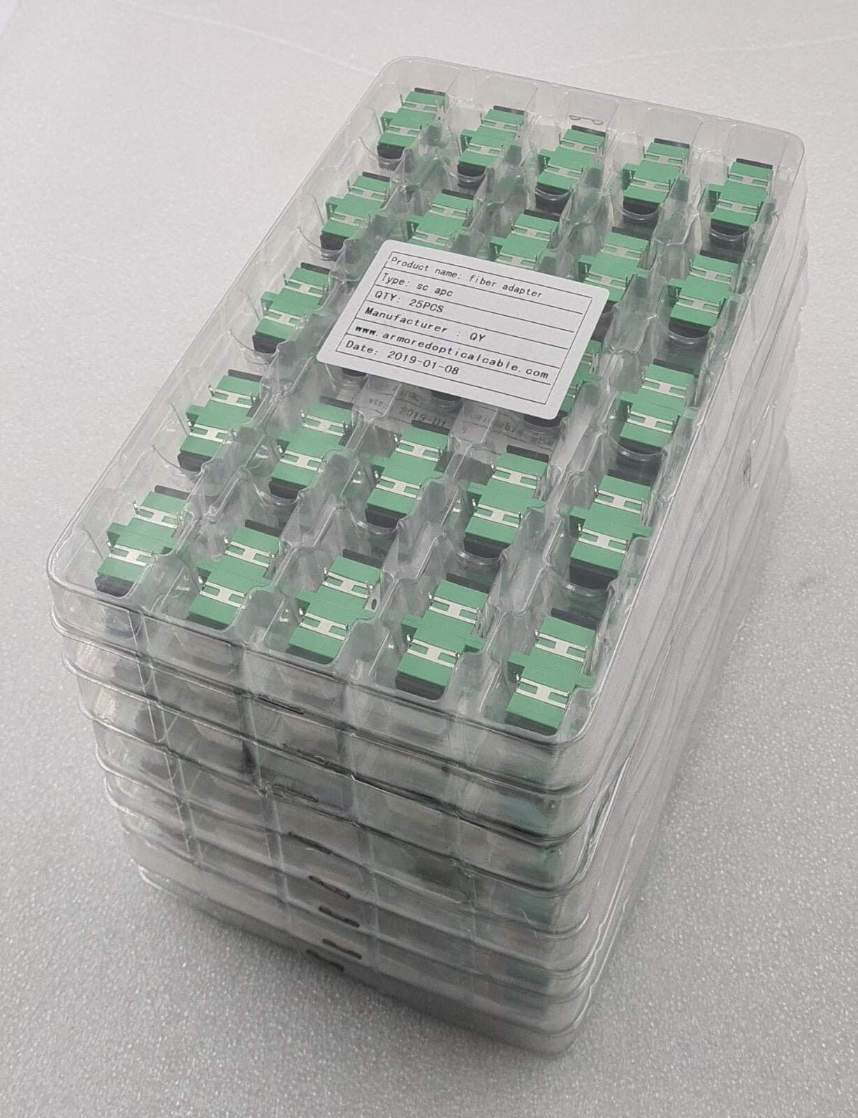 [LOT OF 8] 25 PCS of QY SC/APC Armored Optical Cable Fiber Optic Adapter