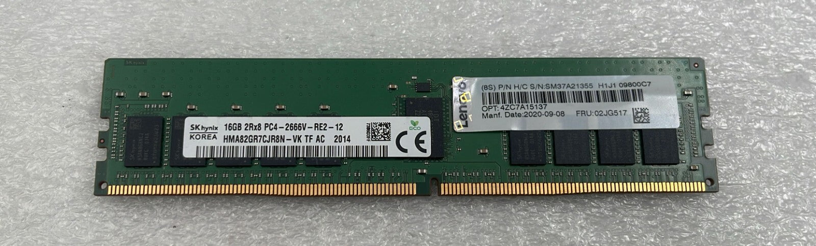 [LOT 4 PCS] SK HYNIX 16GB 2Rx8 PC4-2666V HMA82GR7CJR8N-VK DDR4 Memory Server RAM
