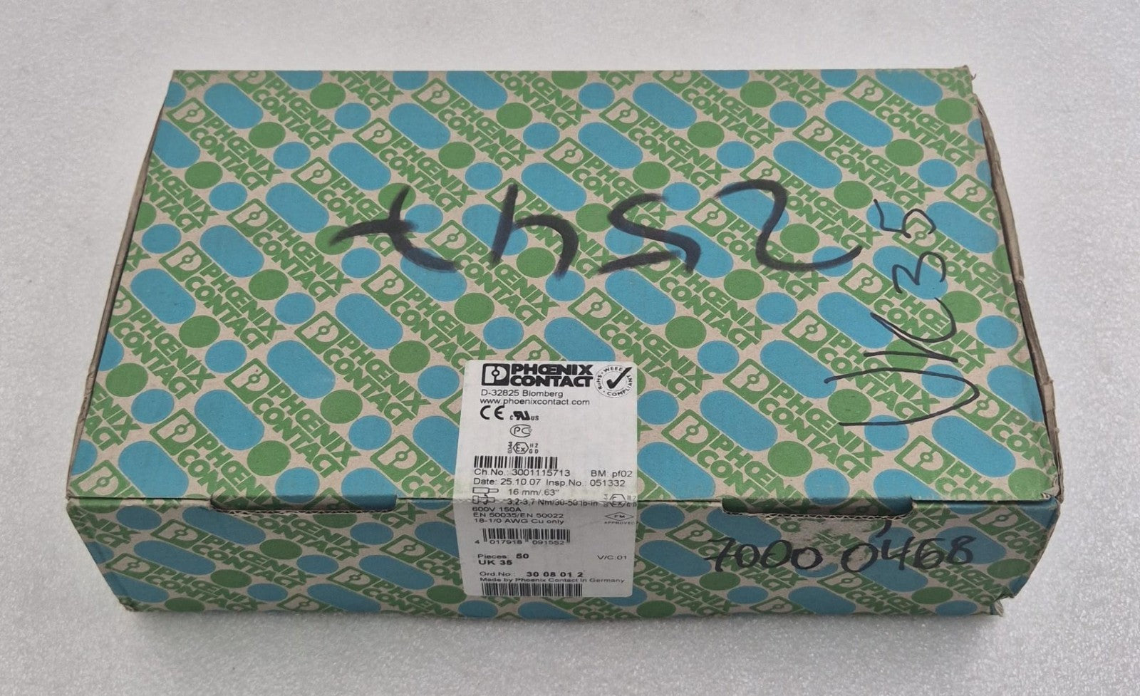 [50pcs] NEW - PHOENIX CONTACT UK 35 3008012 Straight-through Terminal Block