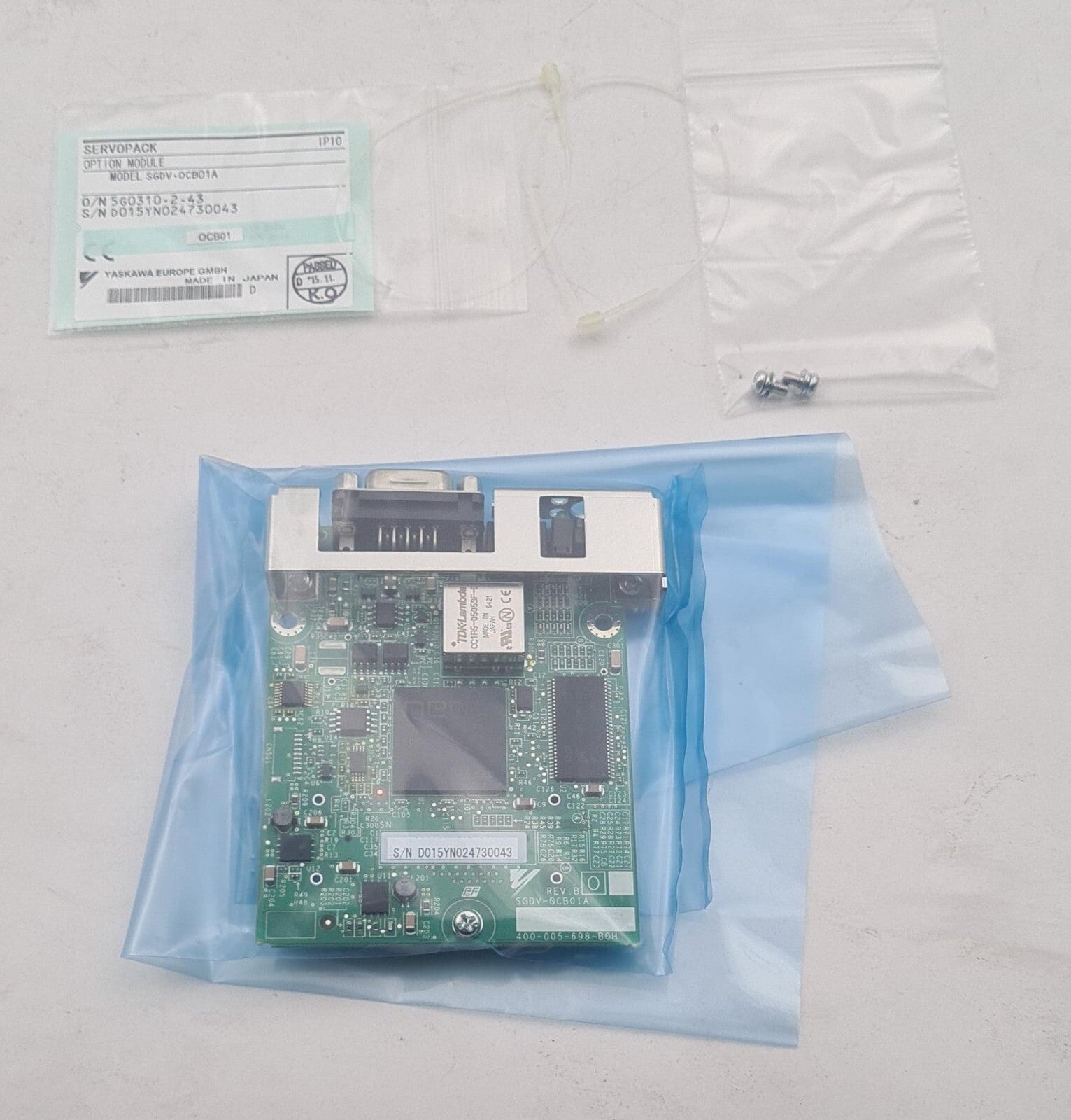 NEW KIT - YASKAWA SGDV-OCB01A Board 400-005-698-BOH PCB