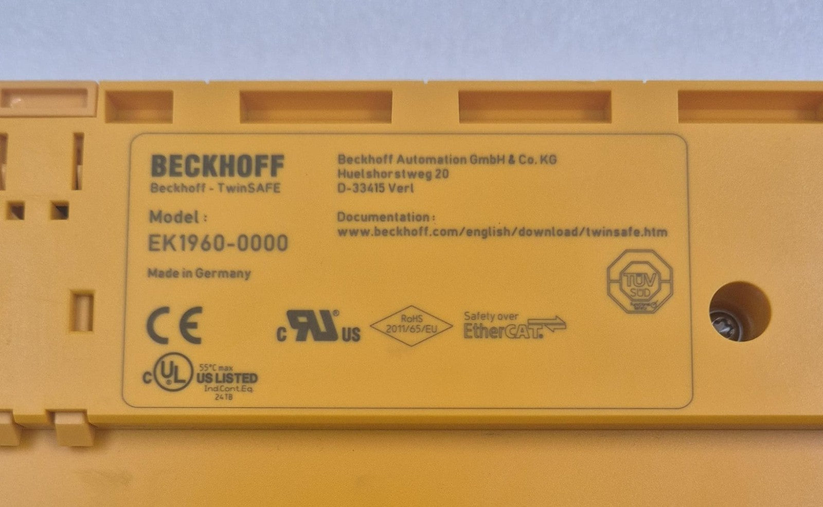 BECKHOFF EK1960 product label detail