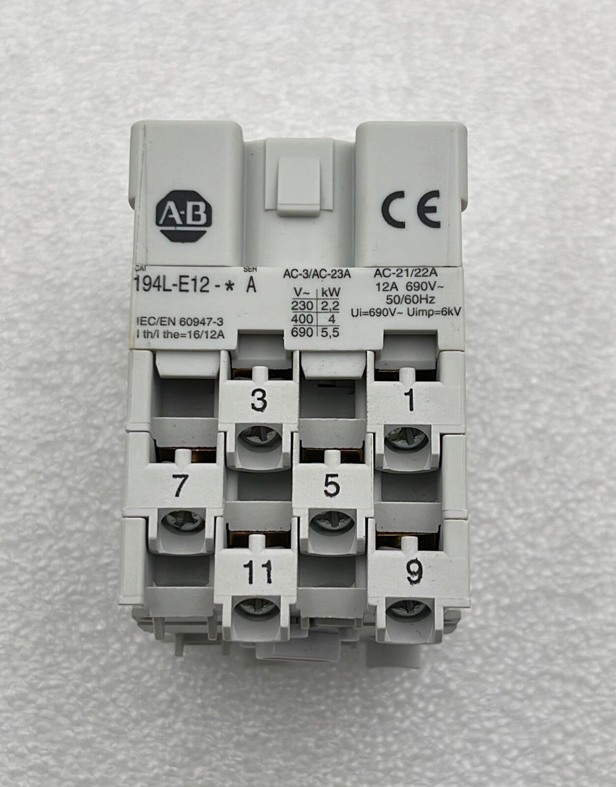 Allen-Bradley 194L-E12-5262 Step switch 12A 2 Poles