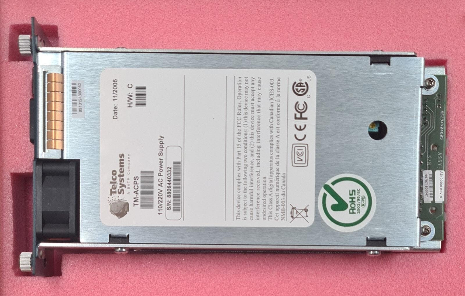 Telco TM-ACPS 110/220V AC Hot-Swappable Power Supply Module ASSY AS100900