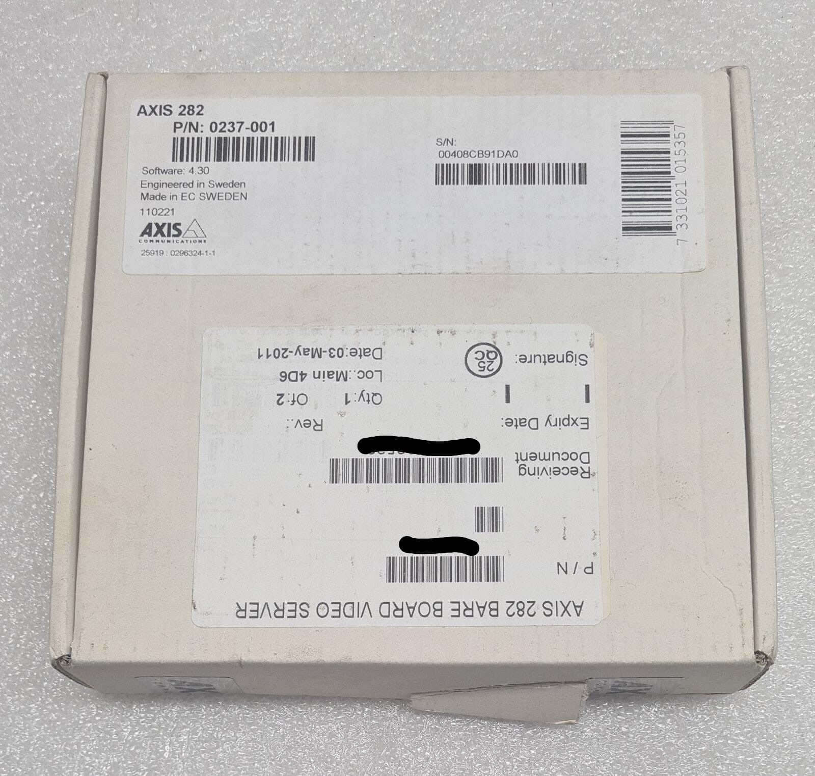 NEW - Axis Communications 0237-001 model 282 Bare Board Video Server