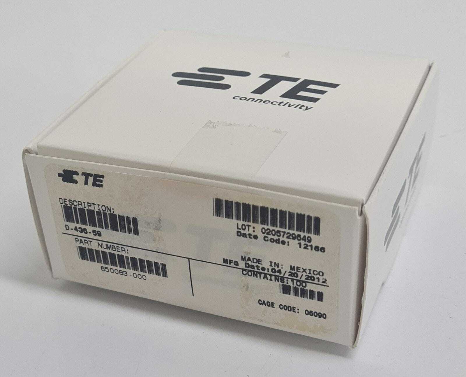 NEW Pack 100 Units - TE Tyco Connectivity D-436-59 650083-000 CONN INLINE CRIMP