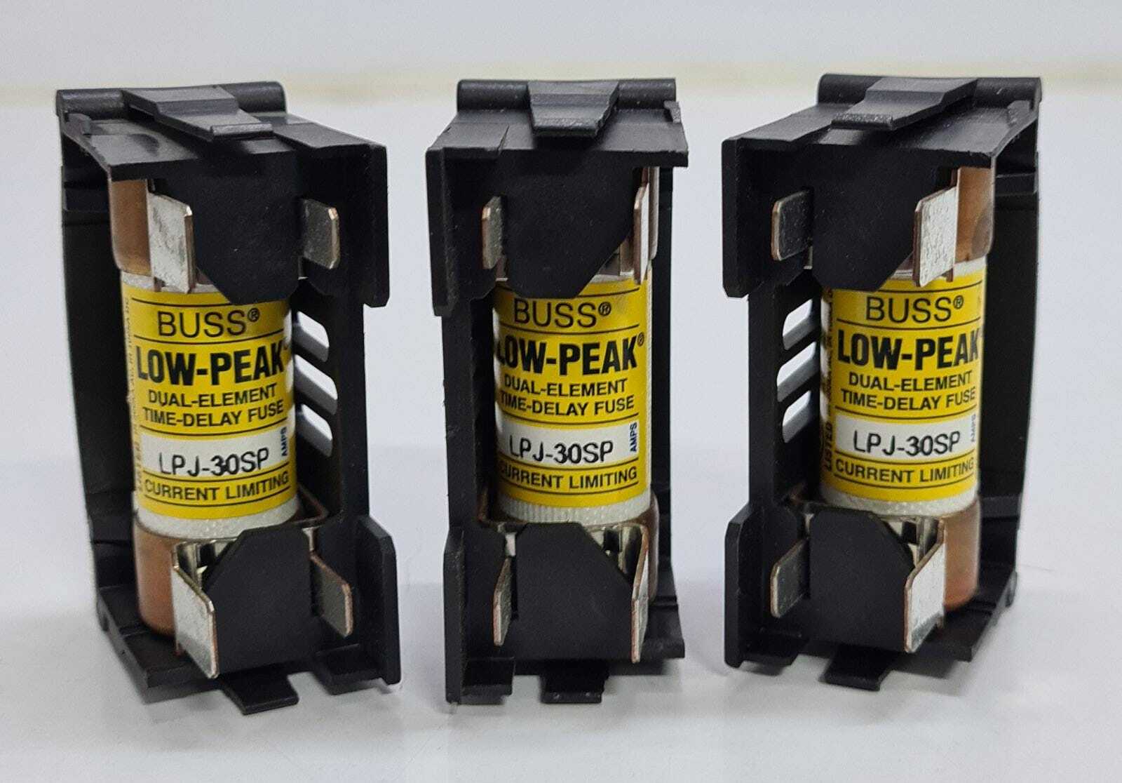 [LOT OF 3] COOPER BUSSMANN JTN60030 Fuse Holder W/ BUSS LPJ-30SP Fuses