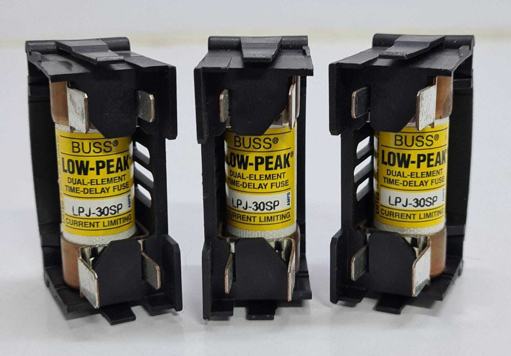 [LOT OF 3] COOPER BUSSMANN JTN60030 Fuse Holder W/ BUSS LPJ-30SP Fuses