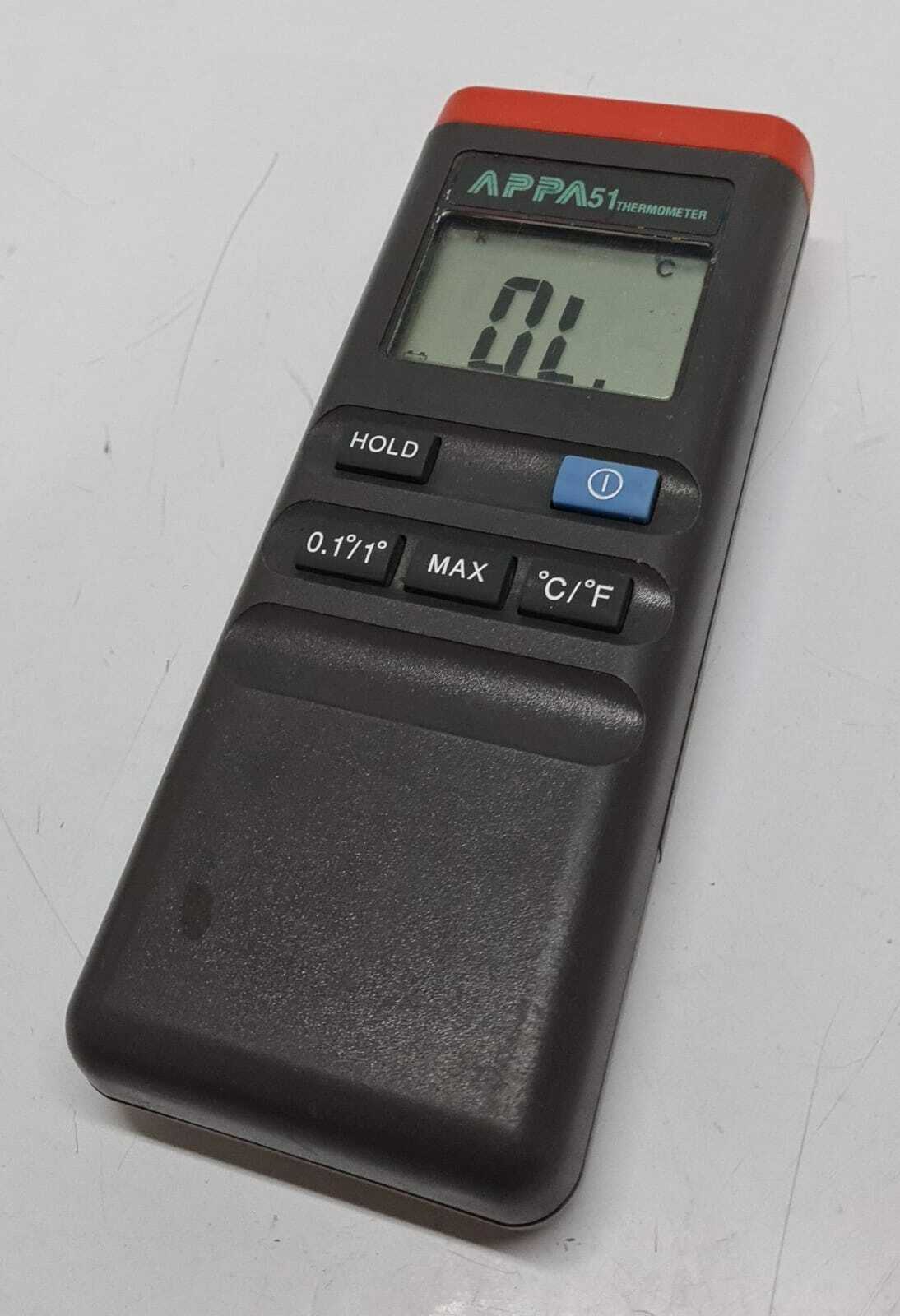 APPA 51 Thermometer Thermocouple K-Type W/ 9V Battery