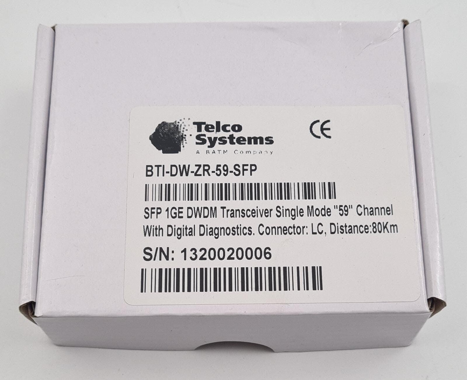 NEW- Telco Systems BTI-DW-ZR-59-SFP 1.25Gb DWDM 80Km Transceiver Module