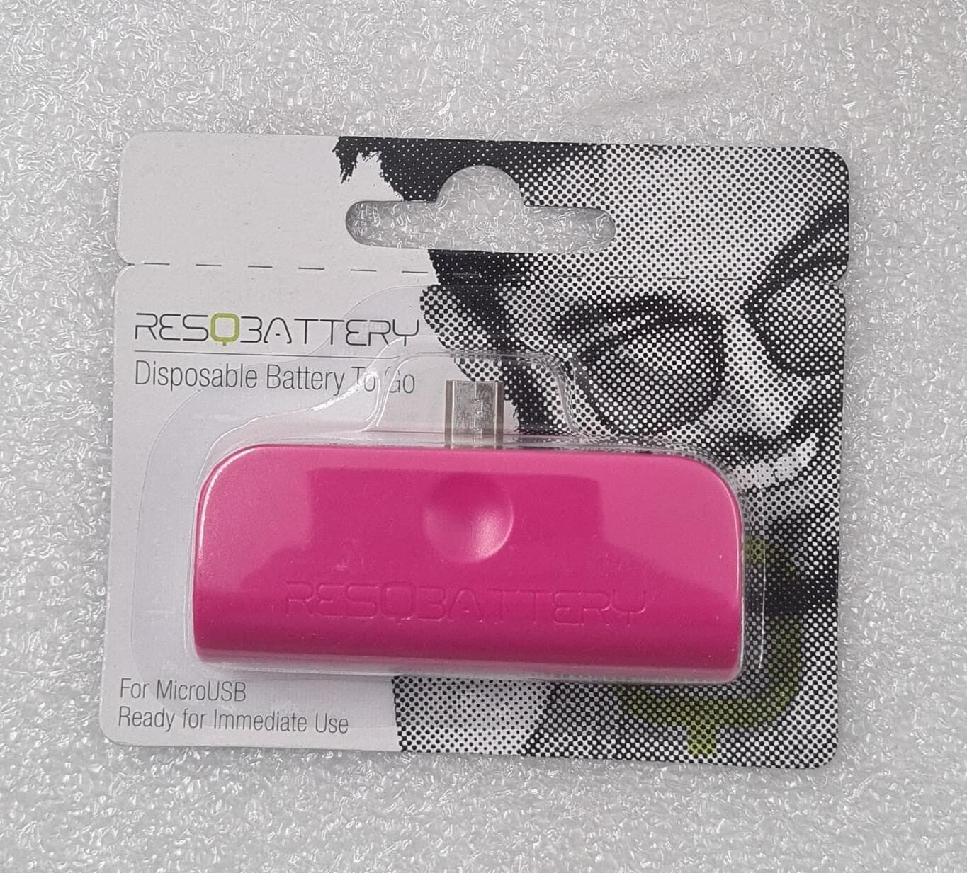 RESQBATTERY Disposable Battery POWER BANK Charger Smartphone Micro-USB 3.9WH 5h