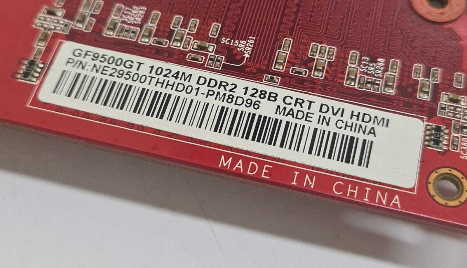 GeForce NE29500THHD01 GF9500GT 1024M DDR2 128B CRT DVI HDMI PCI-e GPU Board