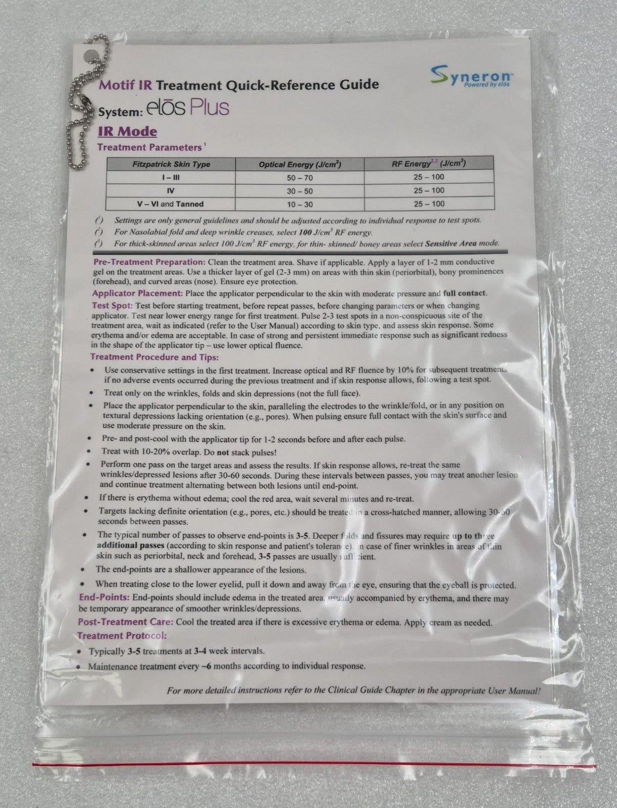 Syneron CANDELA Motif IR Applicator FG70911 Hand-piece for ELase Machine **NEW**