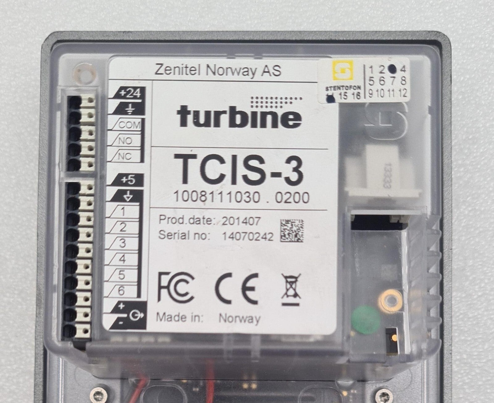 ZENITEL Vingtor STENTOFON TCIS-3 Turbine SIP Intercom IP Station 1008111030