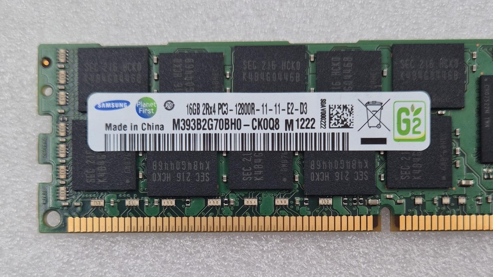 Samsung M393B2G70BH0-CK0Q8 label close-up