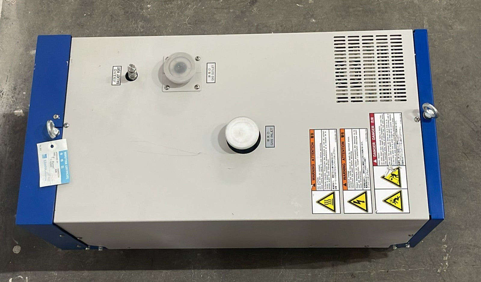 EBARA EV-SA30-2 top view with inlet and outlet ports