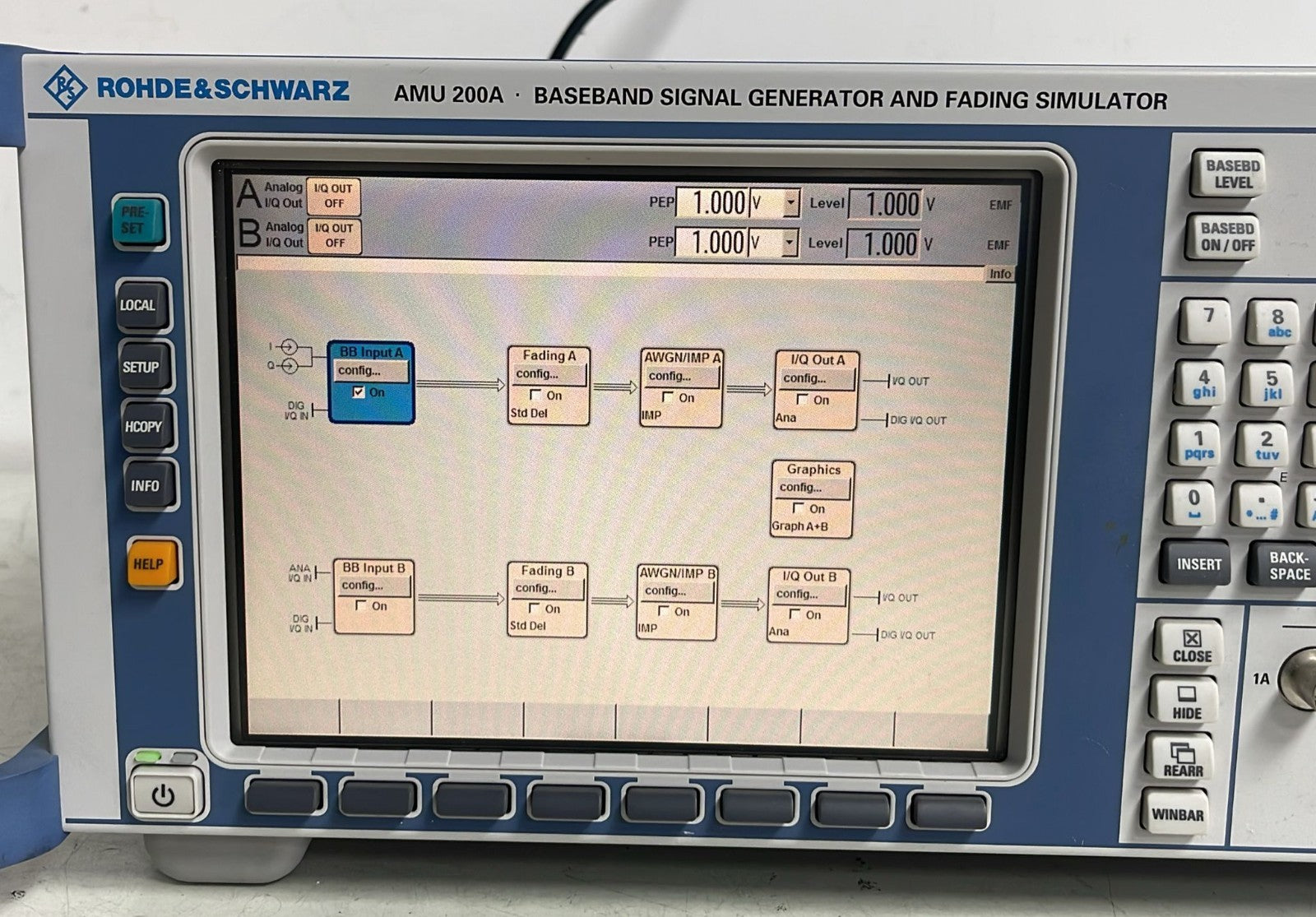 Rohde & Schwarz AMU-200A baseband signal generator and fading simulator for RF testing