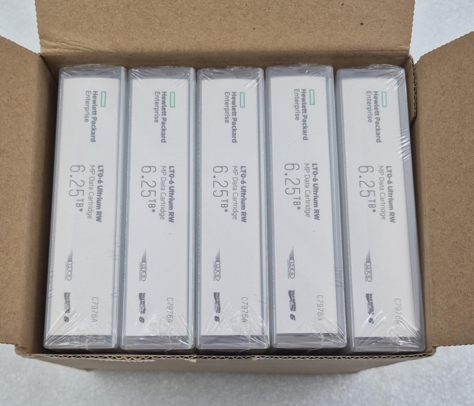 NEW SEALED - HPE C7976-60000 LTO-6 Ultrium 6.25TB MP RW Data Tape [5 PCS C7976A]