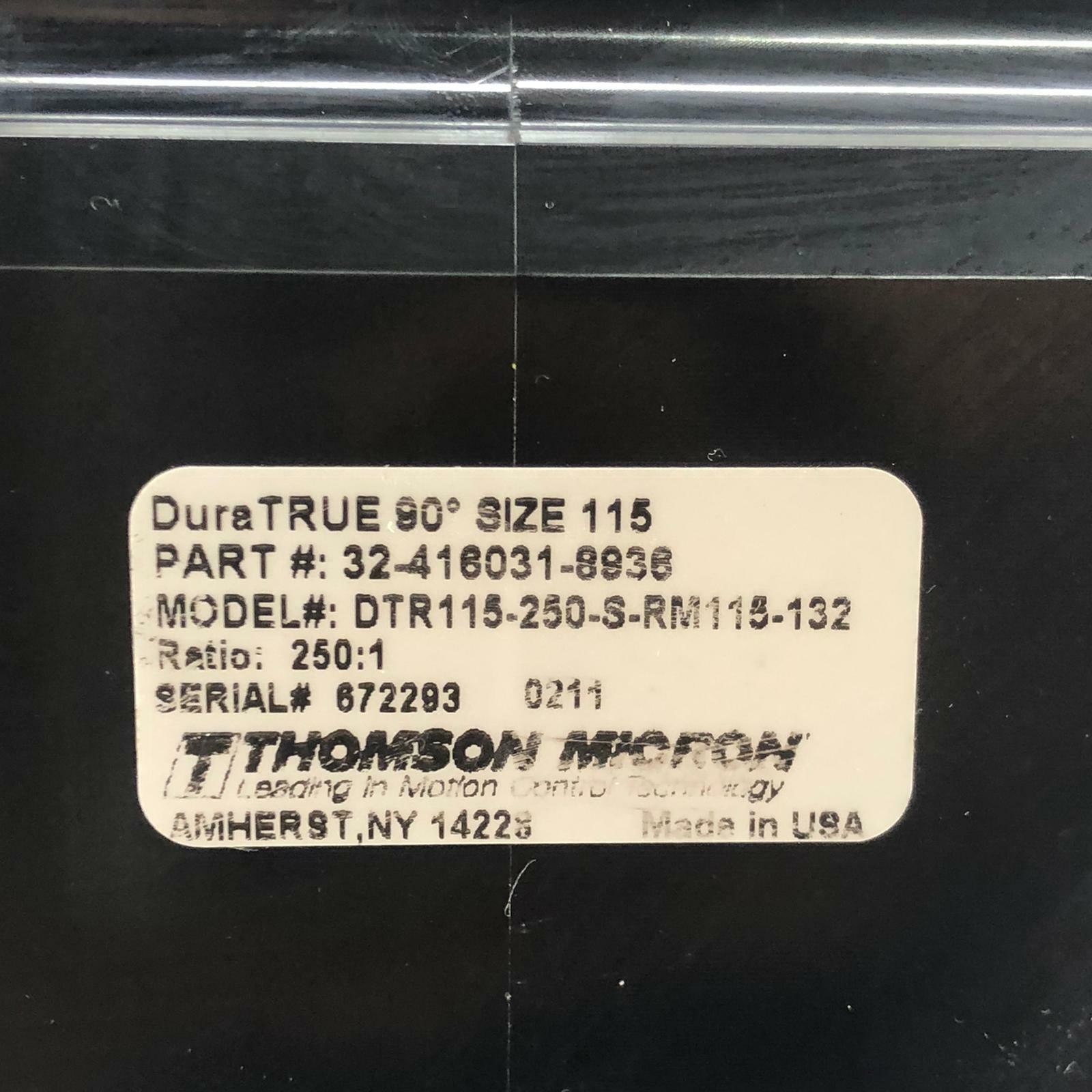 Thomson MOTOR DTR115-250-S-RM115-132 32-416031-8936 Duratrue 115 Gearbox 250:1