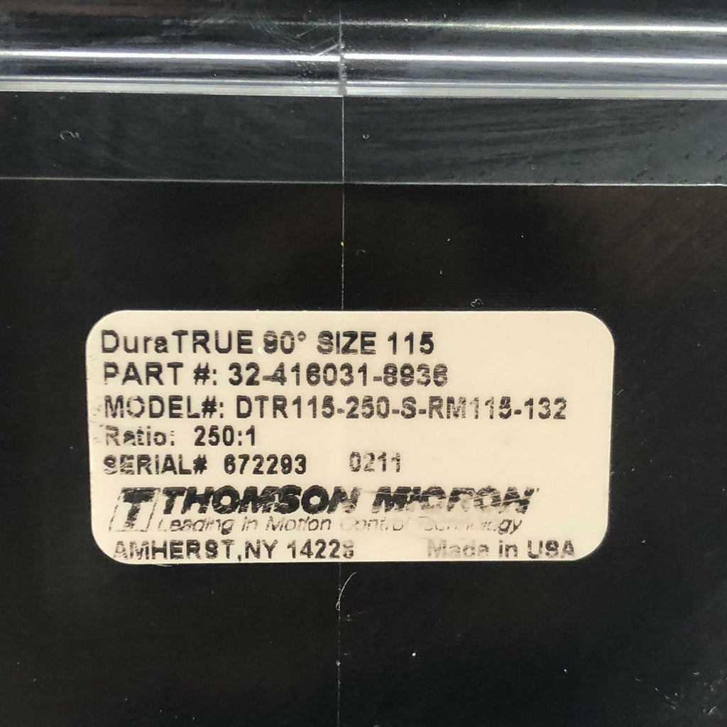 Thomson MOTOR DTR115-250-S-RM115-132 32-416031-8936 Duratrue 115 Gearbox 250:1