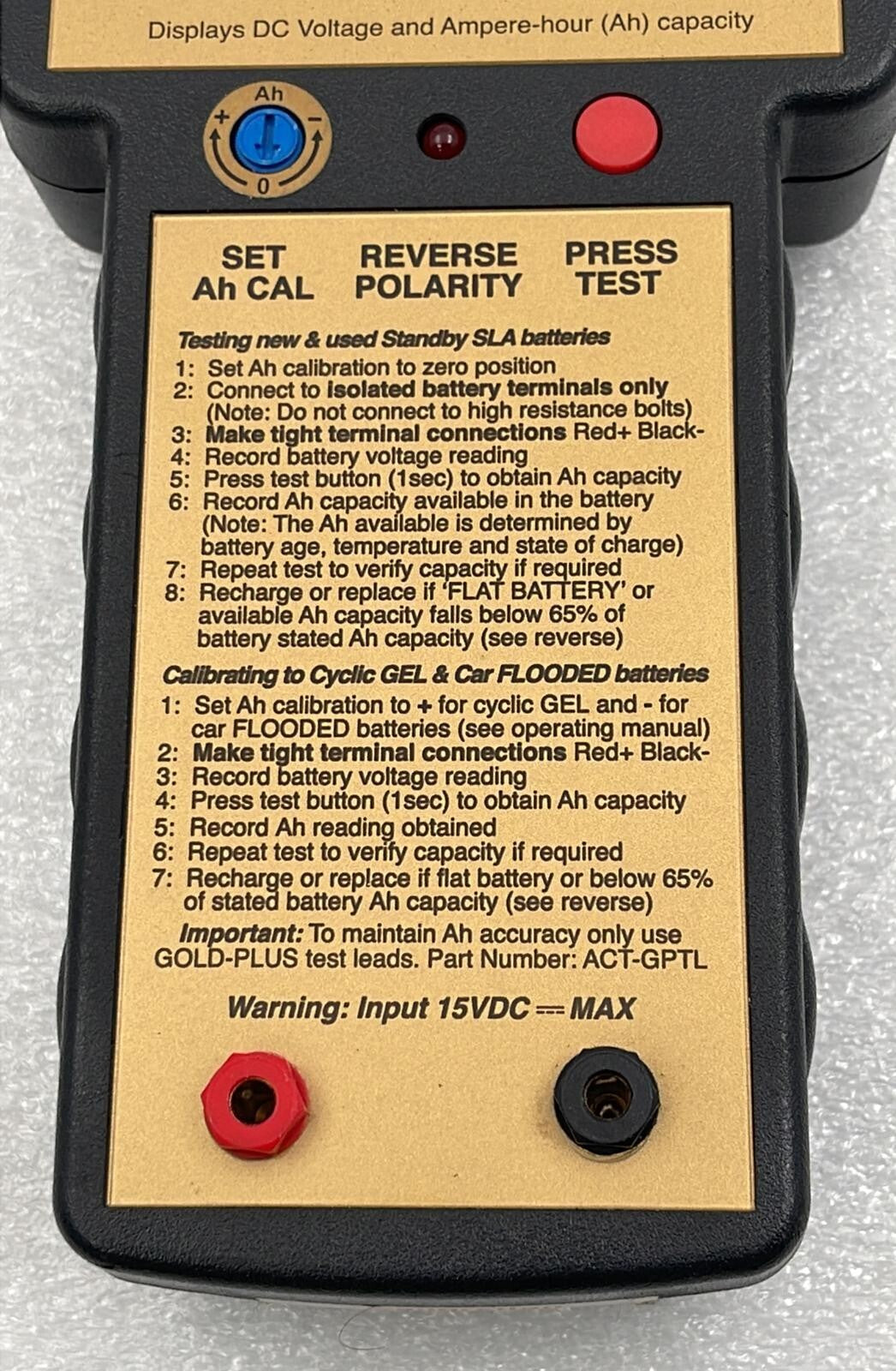 ACT GOLD-PLUS FA0446 Intelligent Battery Tester 6V/12V 1.2Ah - 100Ah