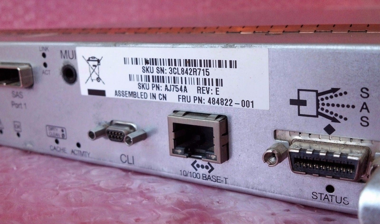 Hewlett Packard HP 484822 001 MSA2012 SAS Controller AJ754A