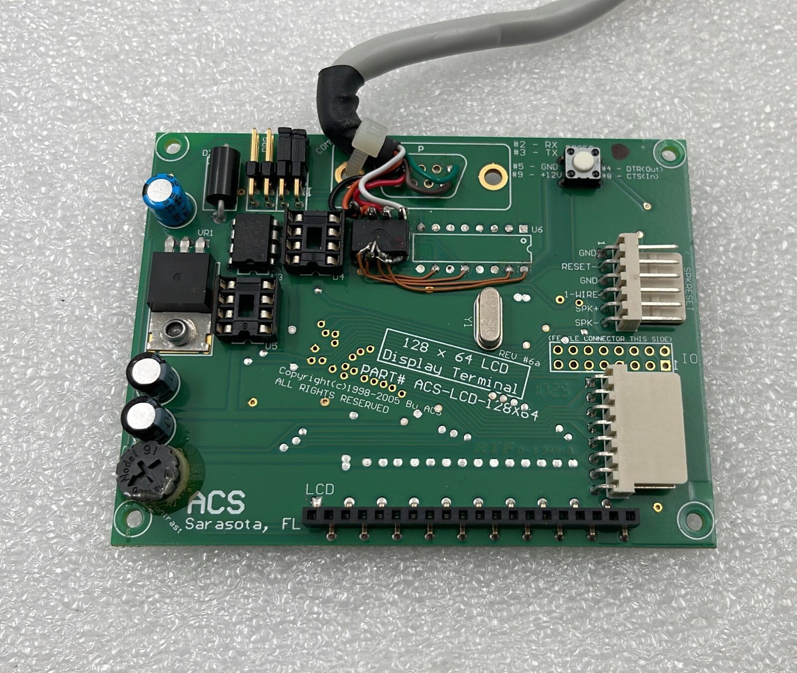 ACS Sarasota PCB Display Terminal ACS-LCD-128X64 W/ WINSTAR Panel WG12864A