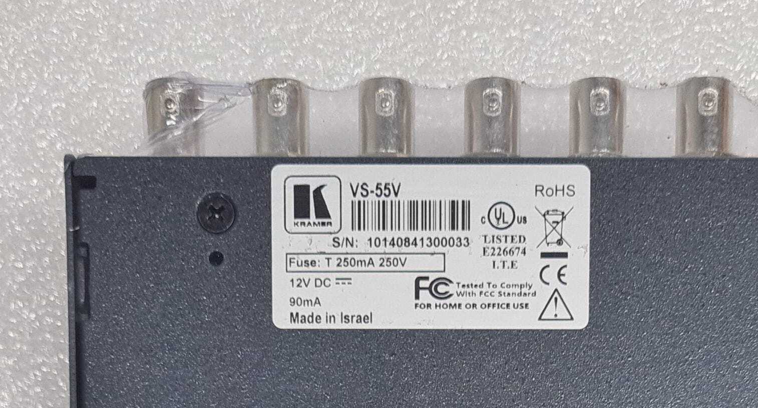 NEW - KRAMER VS-55V Vertical Interval Video Switcher 5x1 Composite 21-0360090