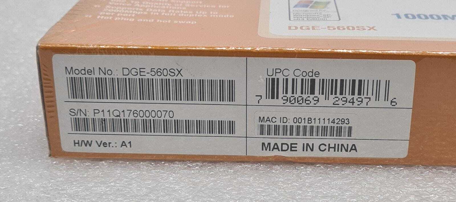 NEW SEALED - D-Link DGE-560SX 1000MBPS PCI‑Express Gigabit Fiber Desktop Adapter