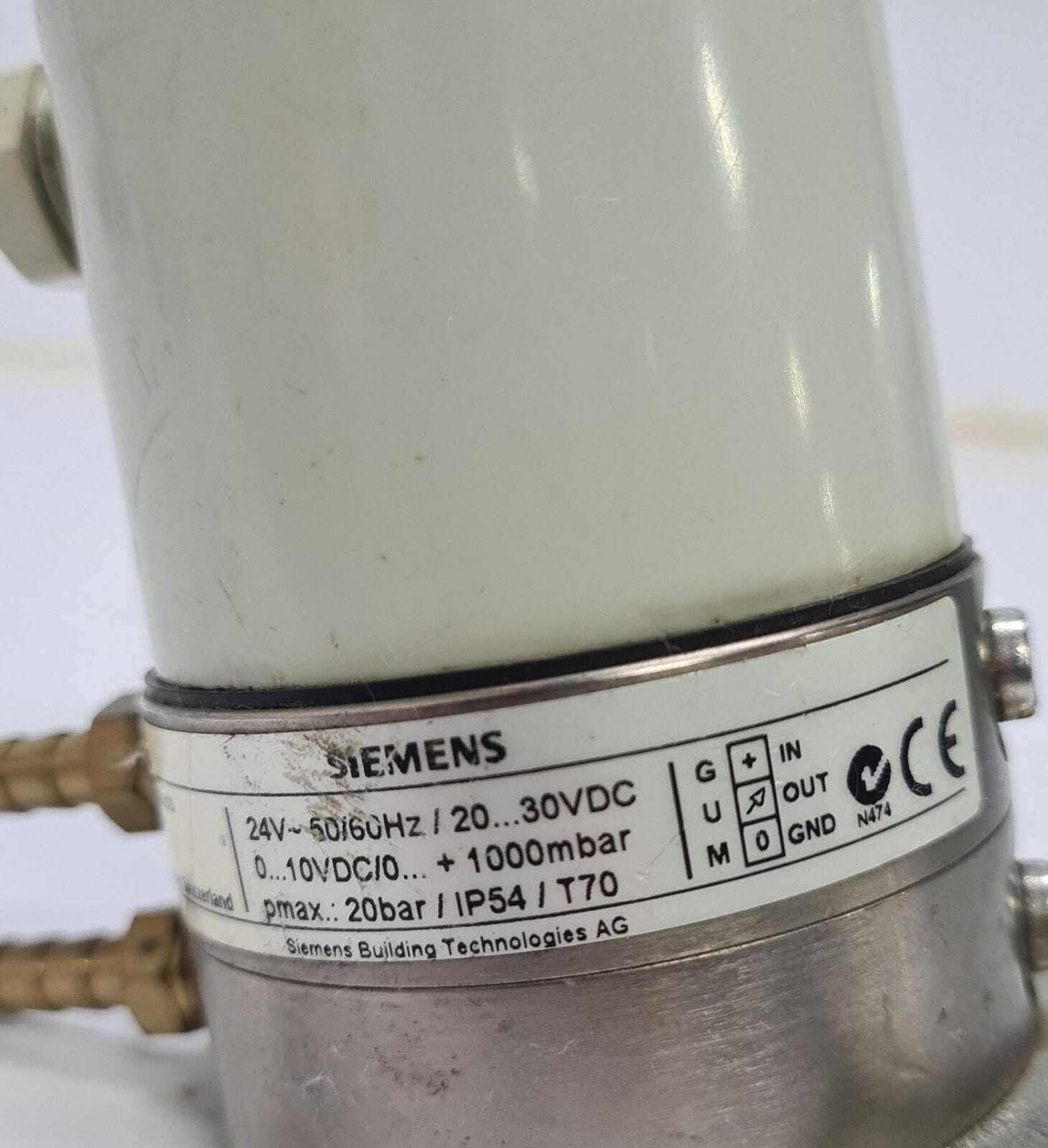 Siemens QBE63-DP1 02-12 24V 20 Bar Differential Pressure Sensor