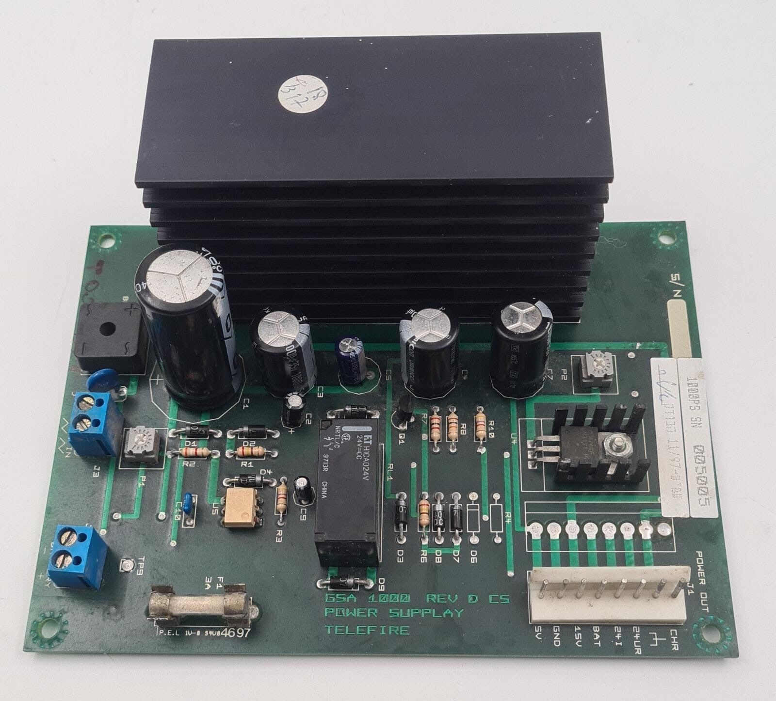 TELEFIRE GSA 1000 REV D CS Power Supply Board to Fire Alarm