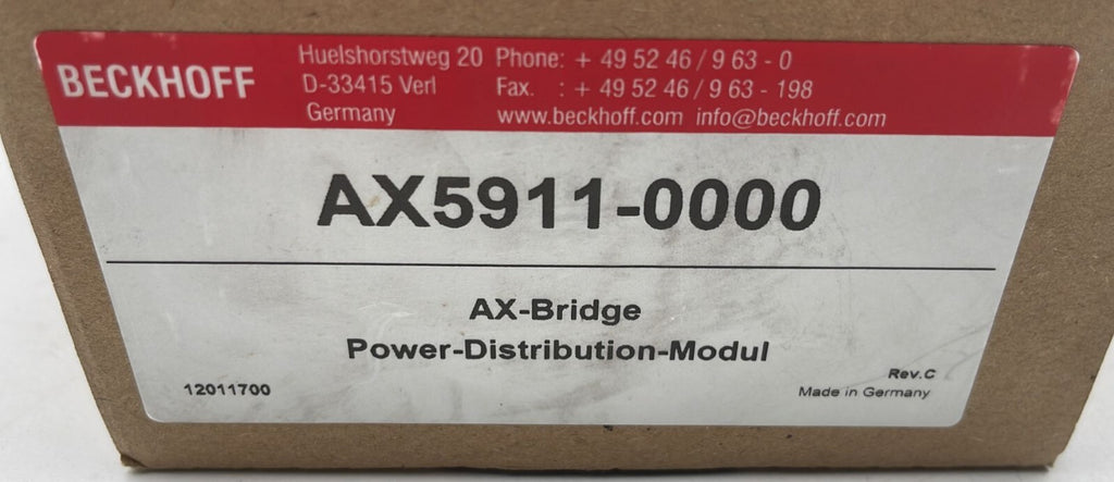 BECKHOFF AX5911 AX-Bridge Power Distribution Modul