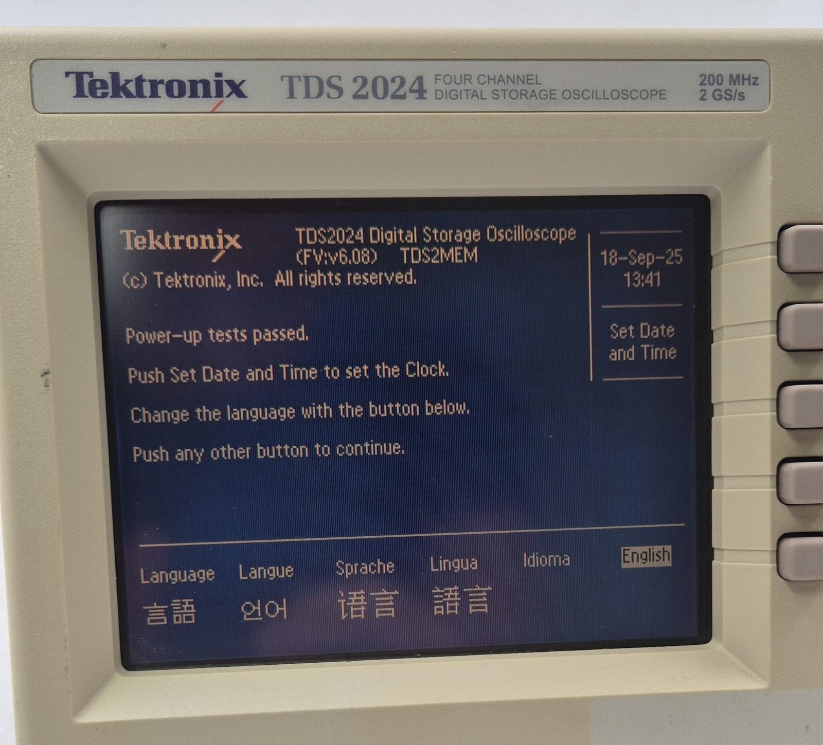 Tektronix TDS2024 Four Channel Digital Storage Oscilloscope 200MHZ 2GS/s *AS-IS*