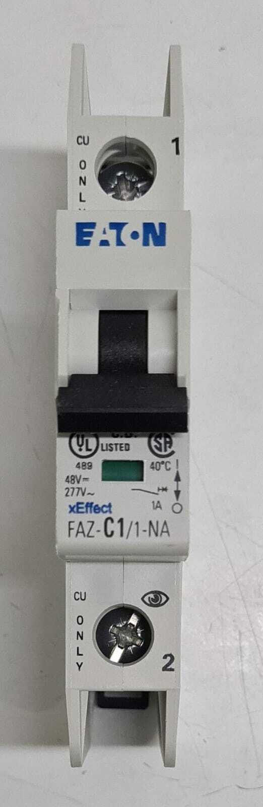[LOT OF 2 PCS] NEW - EATON FAZ-C1/1-NA-SP Circuit Breaker 167165 1-POLE 1A C