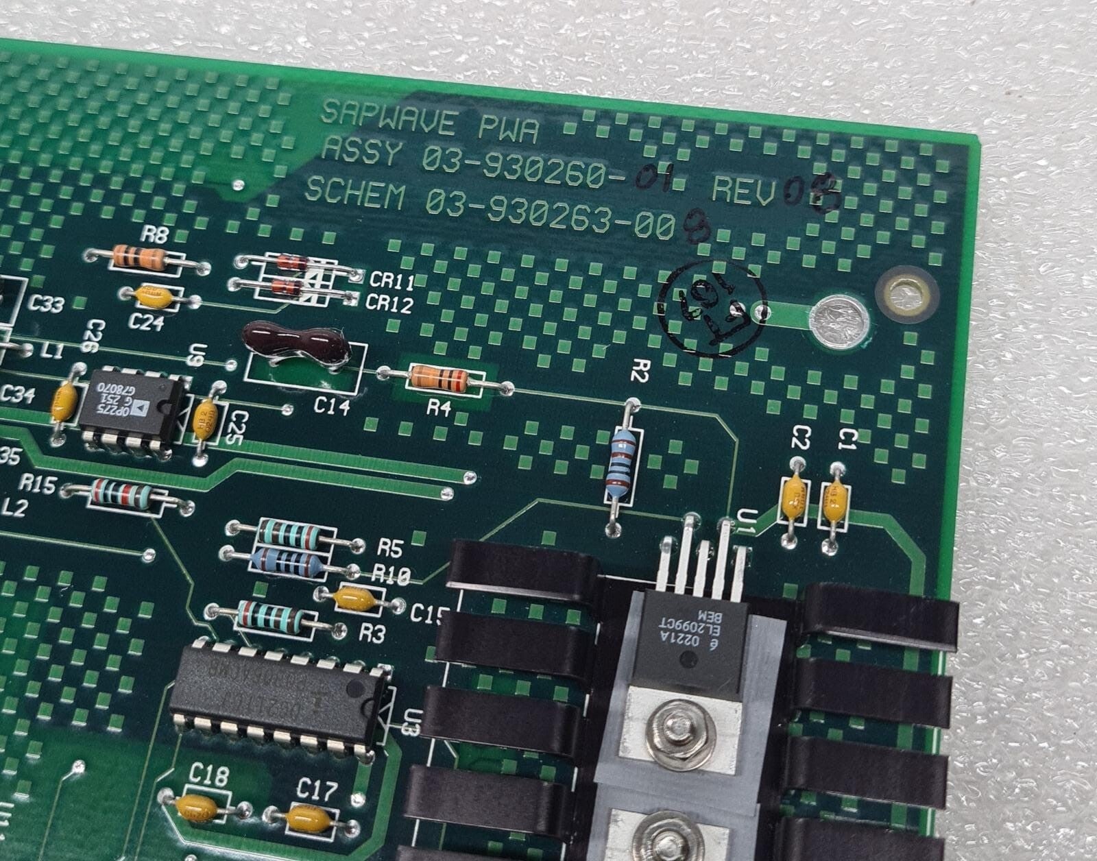 Varian SAPWAVE PWA 03-930260-01 SCHEM 03-930263-00 Board Gas Chromatograph