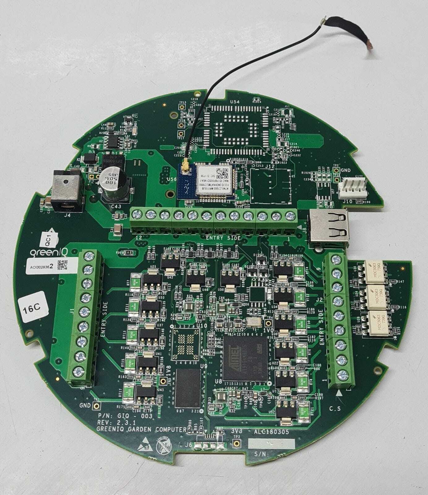 GreenIQ Garden Computer Board GIQ- 003 Rev. 2.3.1 WiFi Irrigation Controller
