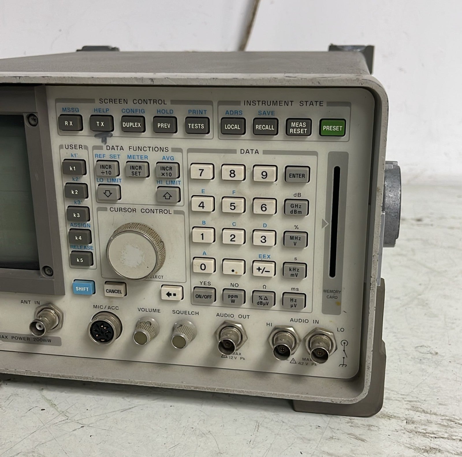 HP 8920A RF Communications Test Set 0.4-1000MHz OPT 001 002 003 013 **AS IS**