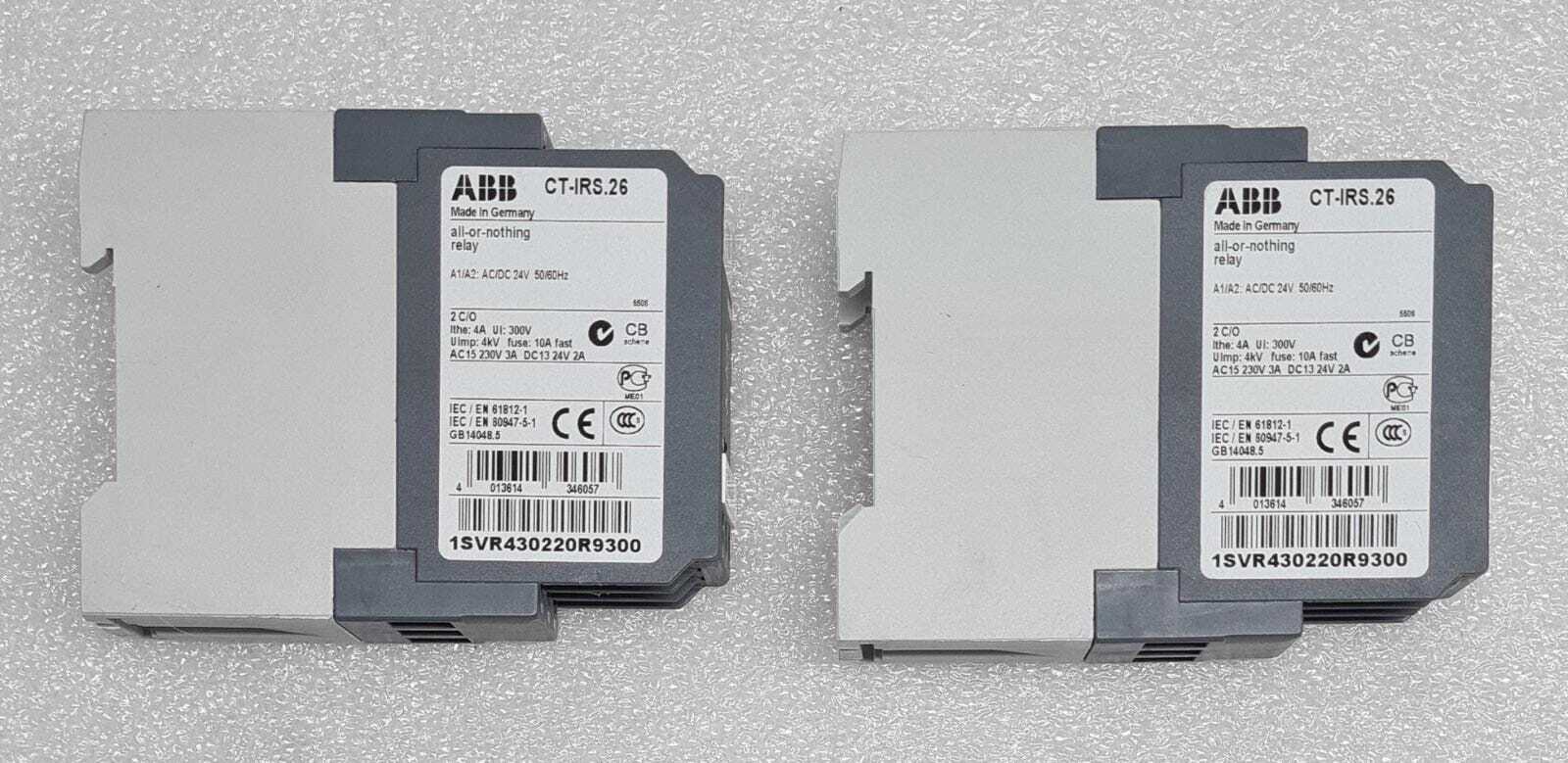 [LOT OF 2] ABB CT-IRS.26 all-or-nothing relay 1SVR430220R9300