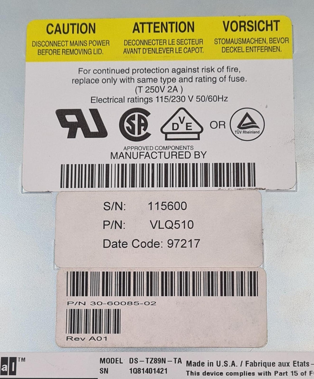 Digital DLT DS-TZ89N-TA DLT7000 SCSI External Tabletop Drive Module